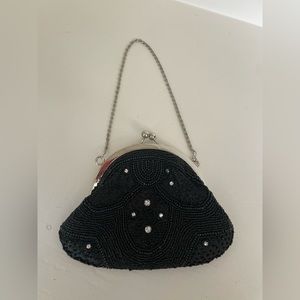 La Regale Black Beaded Purse